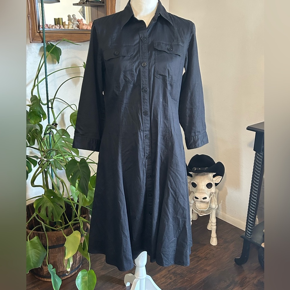 Vintage Ralph Lauren Black Military Style Dress